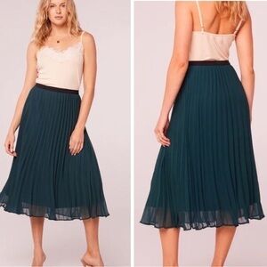 New ▶️ Band of the Free ◀️ Pine Green Pleated Midi Skirt  Medium